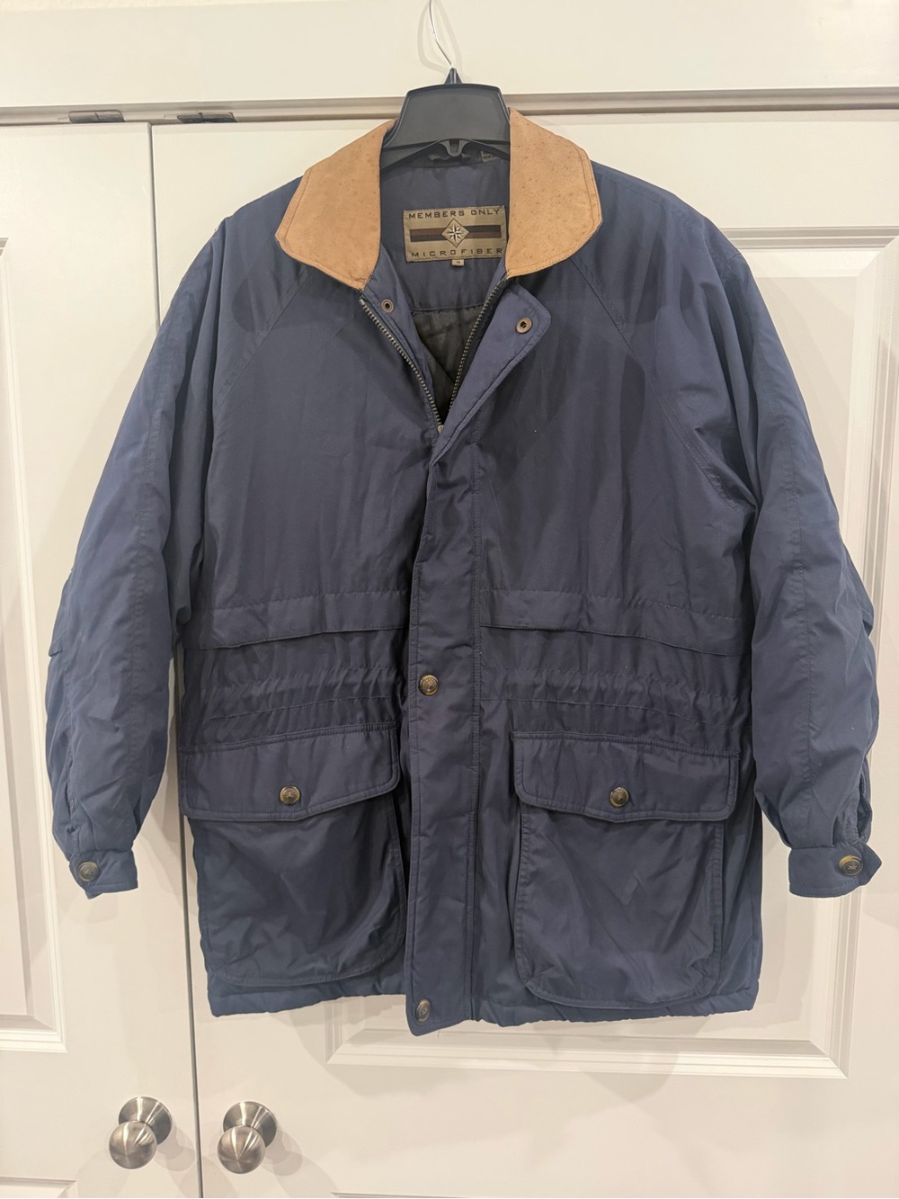Vintage Members Only Navy Jacket with Tan Collar